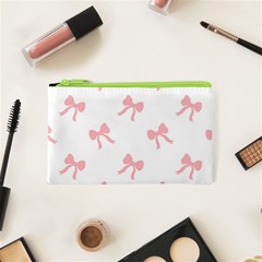 Pink Bow Cute Pattern Cosmetic Bag (xs) by Littlebird