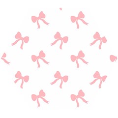 Pink Bow Cute Pattern Wooden Puzzle Hexagon