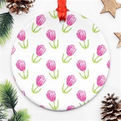 Tulips Watercolor Pattern Ornament (round) by Littlebird