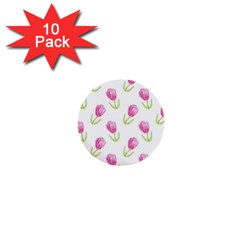 Tulips Watercolor Pattern 1  Mini Buttons (10 Pack)  by Littlebird