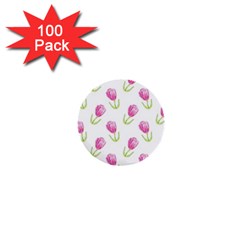 Tulips Watercolor Pattern 1  Mini Buttons (100 Pack)  by Littlebird