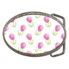 Tulips Watercolor Pattern Belt Buckles by Littlebird