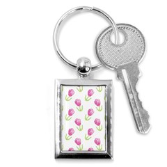 Tulips Watercolor Pattern Key Chain (rectangle) by Littlebird