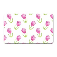 Tulips Watercolor Pattern Magnet (rectangular) by Littlebird