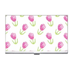 Tulips Watercolor Pattern Business Card Holder by Littlebird