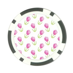 Tulips Watercolor Pattern Poker Chip Card Guard by Littlebird