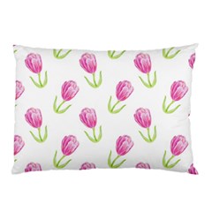 Tulips Watercolor Pattern Pillow Case by Littlebird