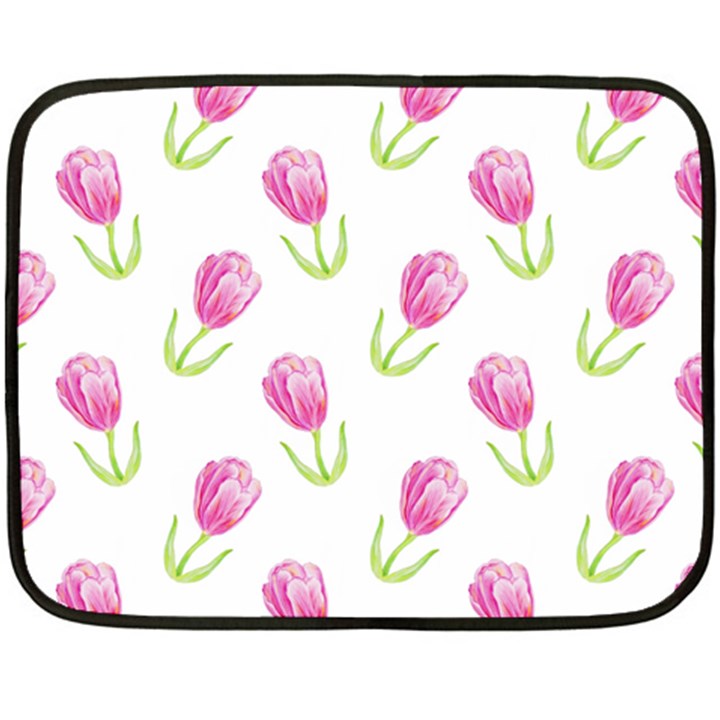 Tulips watercolor Pattern Fleece Blanket (Mini)