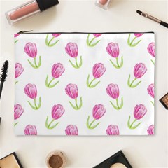 Tulips Watercolor Pattern Cosmetic Bag (xl) by Littlebird