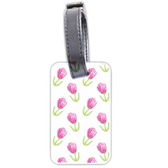 Tulips Watercolor Pattern Luggage Tag (two Sides) by Littlebird