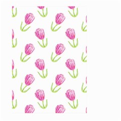 Tulips Watercolor Pattern Large Garden Flag (two Sides) by Littlebird