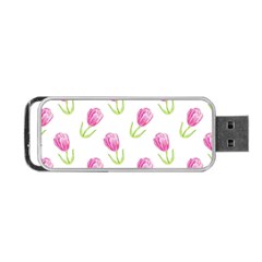 Tulips Watercolor Pattern Portable Usb Flash (two Sides) by Littlebird