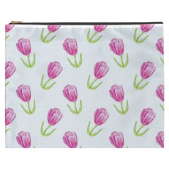 Tulips Watercolor Pattern Cosmetic Bag (xxxl) by Littlebird