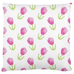 Tulips Watercolor Pattern Standard Flano Cushion Case (one Side) by Littlebird