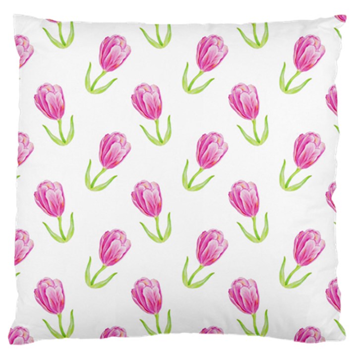 Tulips watercolor Pattern Standard Flano Cushion Case (One Side)