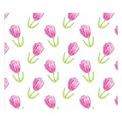 Tulips Watercolor Pattern Double Sided Flano Blanket (small)  by Littlebird