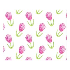 Tulips Watercolor Pattern Double Sided Flano Blanket (large)  by Littlebird