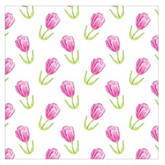 Tulips Watercolor Pattern Large Satin Scarf (square) by Littlebird