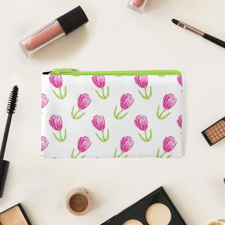 Tulips watercolor Pattern Cosmetic Bag (XS)