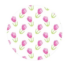 Tulips Watercolor Pattern Mini Round Pill Box by Littlebird