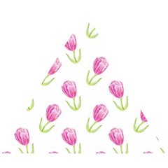 Tulips Watercolor Pattern Wooden Puzzle Triangle by Littlebird