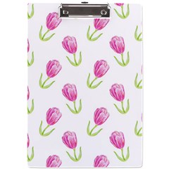 Tulips Watercolor Pattern A4 Clipboard by Littlebird