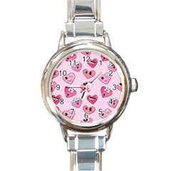 Emoji Heart Round Italian Charm Watch by SychEva