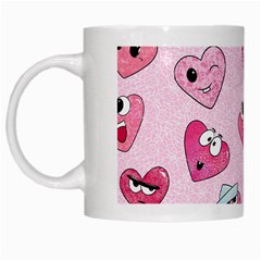 Emoji Heart White Mugs by SychEva