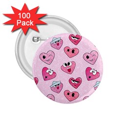 Emoji Heart 2 25  Buttons (100 Pack)  by SychEva