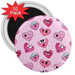 Emoji Heart 3  Magnets (10 Pack)  by SychEva