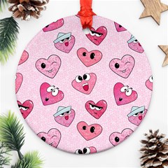 Emoji Heart Round Ornament (two Sides)