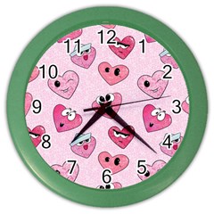 Emoji Heart Color Wall Clock by SychEva