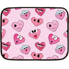 Emoji Heart Double Sided Fleece Blanket (mini)  by SychEva