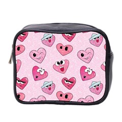 Emoji Heart Mini Toiletries Bag (two Sides) by SychEva