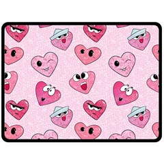 Emoji Heart Fleece Blanket (large)  by SychEva