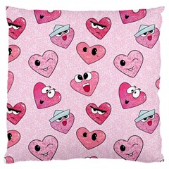 Emoji Heart Large Cushion Case (two Sides) by SychEva