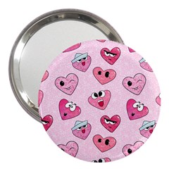 Emoji Heart 3  Handbag Mirrors by SychEva