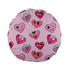 Emoji Heart Standard 15  Premium Round Cushions by SychEva