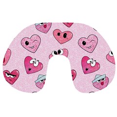 Emoji Heart Travel Neck Pillow by SychEva