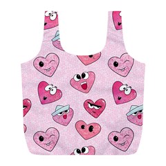 Emoji Heart Full Print Recycle Bag (l) by SychEva