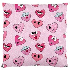 Emoji Heart Large Flano Cushion Case (one Side) by SychEva