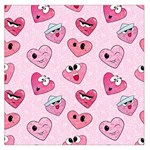 Emoji Heart Large Satin Scarf (Square) Front