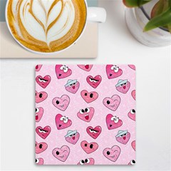 Emoji Heart Uv Print Square Tile Coaster  by SychEva