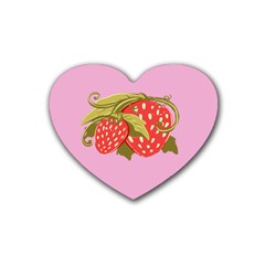 Strawberry Drink Coasters (heart) by aidadaism