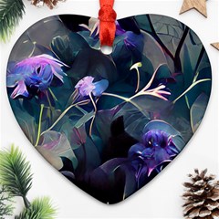 Dark Floral Ornament (heart)