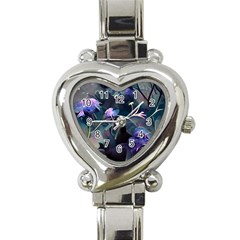 Dark Floral Heart Italian Charm Watch by Dazzleway