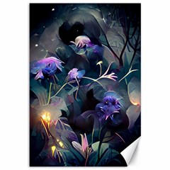 Dark Floral Canvas 12  X 18  by Dazzleway