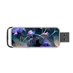 Dark Floral Portable Usb Flash (two Sides) by Dazzleway