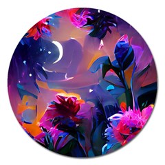 Floral Magnet 5  (round) by Dazzleway