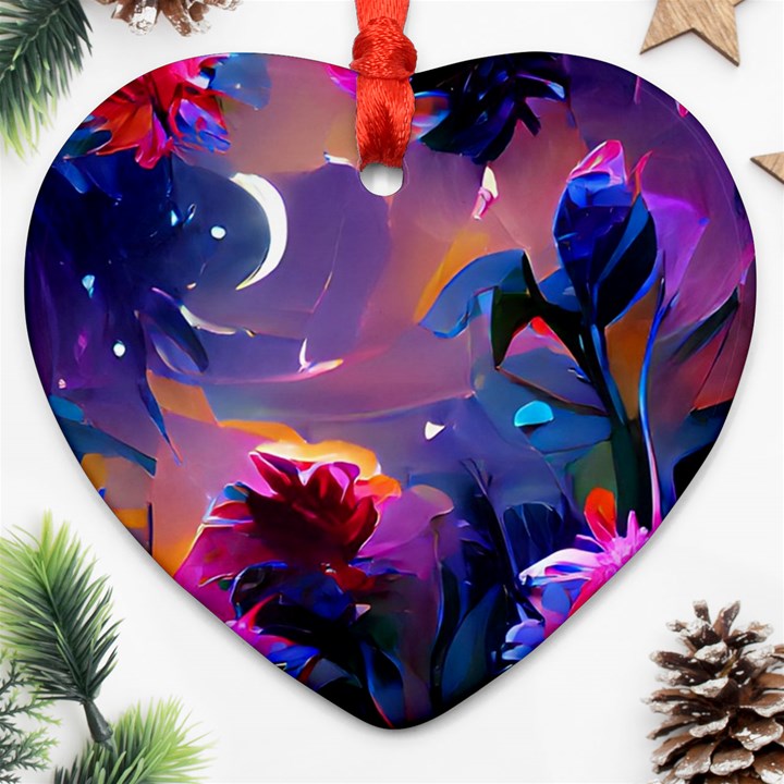 Floral Heart Ornament (Two Sides)